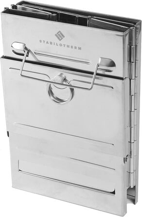 Вугільний гриль з нержавіючої сталі, складаний для кемпінгу та використання на свіжому повітрі портативний гриль, кемпінговий гриль, вуличний гриль кемпінговий гриль дуже стабільний та компактний, 21 см x 14 см x 14 см