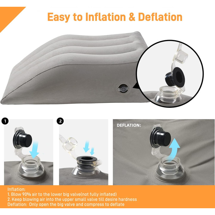 Надувні клиноподібні подушки, подушки для підняття ніг, підставки для ніг - клиноподібні опорні подушки для ніг, що покращують комфорт та сон