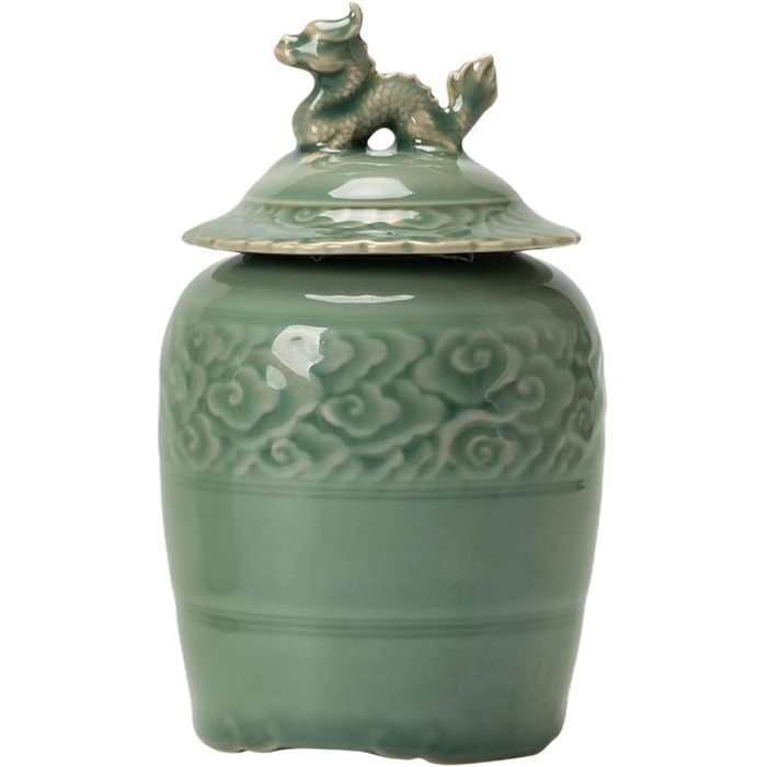 Керамічна чайна ємність Cabilock з кришкою, вінтажна банка для імбиру, китайське храмове скло, порцеляна, декоративна ваза для квітів, банка для зберігання чаю, спецій та прянощів