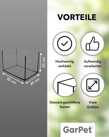 Акваріум GarPet 30x20x20 см 12 л прямокутний скляний акваріум акваріум для креветок акваріум міні-акваріум морський акваріум нанорезервуар, рибки
