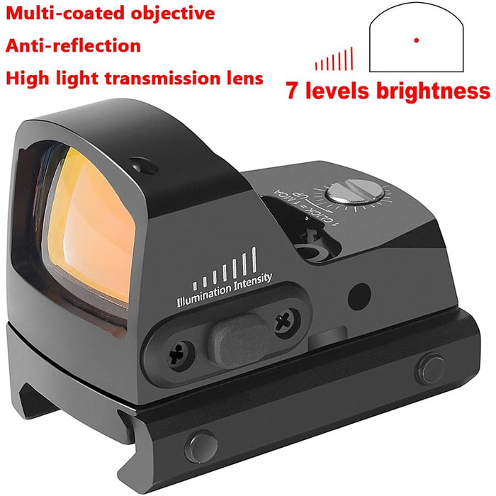 Приціл Paike Red Dot Sight з відкритою оптикою, 3,5 МОА, приціл з червоною крапкою та кріпленням 20 мм