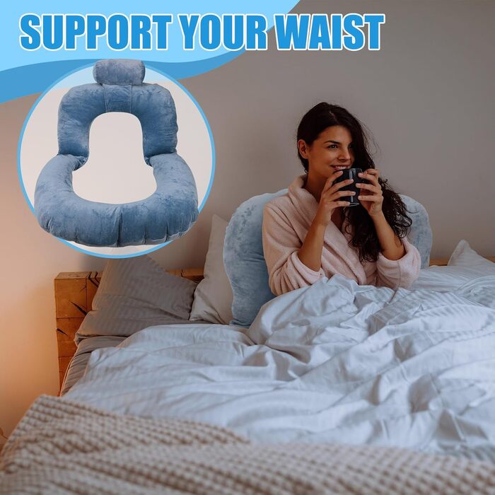 Подушка для читання Gugxiom, знімна подушка для голови для захисту талії та шиї, U-подібна подушка для стояння для дорослих та дітей для відпочинку, читання, годування грудьми, гри та відпочинку