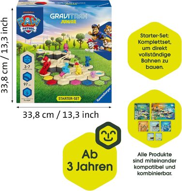 Стартовий набір Ravensburger GraviTrax Junior PAW Patrol (Щенячий патруль) 12020006 Магнітна кульова доріжка та конструктор для дітей від 3 років, подарунок для хлопчиків та дівчаток