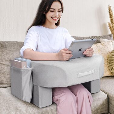 Подушка для читання на колінах Babenest 26D Sponge Play, регульована по висоті подушка для книг з боковими кишенями для зберігання, подушка для колінного столу для дорослих, місце на ліжку, підлозі, дивані (оксамит)