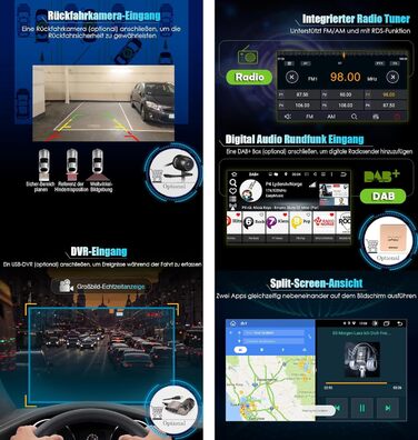 Автомобільний радіоприймач Erisin 9-дюймовий 8-ядерний 4 ГБ 64 ГБ Android 14 з Bluetooth та GPS-навігацією для Mercedes A-класу W169 B-класу W245 Sprinter Viano W639 Vito VW Crafter CarPlay Android Auto DSP DAB WiFi RDS FM SWC