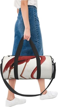 Спортивна сумка для подорожей, з принтом американського фламінго, чорна, універсальний розмір