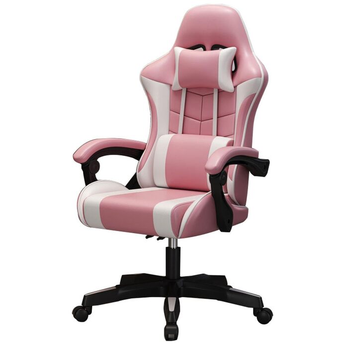 Ігрове крісло, комп&39ютерне крісло, домашній офіс, інтернет-ігри, крісло, бар, спортивне крісло-підйомник, рожевий/білий