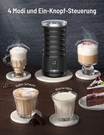 Піноутворювач для молока електричний 4-в-1 для гарячого та холодного молока Піна для гарячого та холодного молока, Тепле молоко, Н