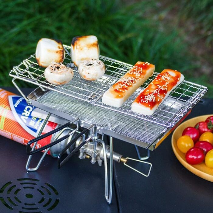 Тостер для кемпінгу, Решітки для тостів з нержавіючої сталі для кемпінгу, Складані решітки для тостів для кемпінгу, Тостер для газових плит, Компактні аксесуари для кемпінгу ідеально підходять для використання на свіжому повітрі, барбекю та походів