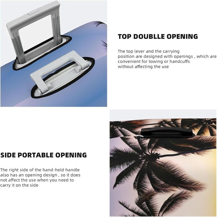 Чохол для валізи Захід Сонця, міцний захист для багажу, підходить для валіз розміром 45.7 - 81.3 см, розмір XL, Чорний, X-Large