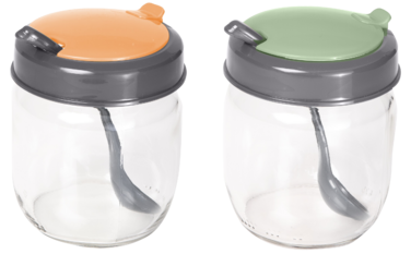 Спецівниця Herevin 2024 Colours Conical Spice Jar з ложкою MIX 0.42 л (131519-150) (7053607)