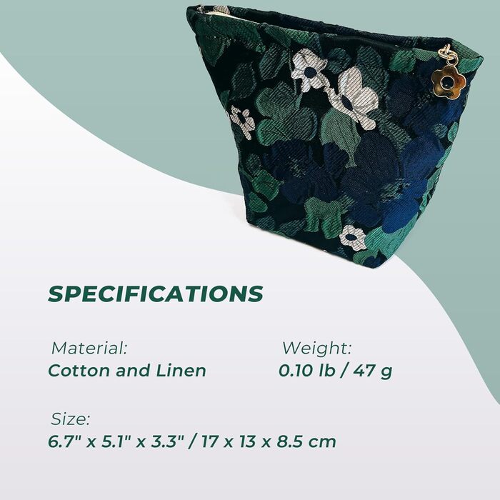Косметичка Peachome з квітковим візерунком, жакардова тканина, вінтажна косметичка на блискавці, дорожня косметичка, подарунки для