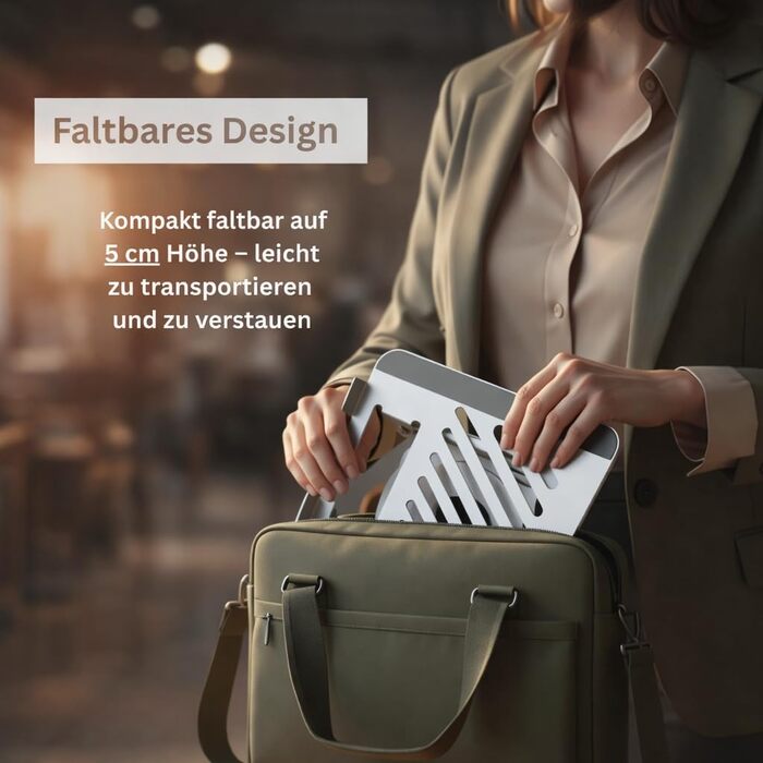 Стійка для ноутбука з магнітним тримачем для телефону, поворотна на 360 та регульована по висоті, виготовлена зі сталевого сплаву надміцна, складана, ергономічна з вентиляцією, для ноутбуків 1017,3 дюймів