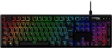 Механічна ігрова клавіатура, накладки на клавіші PBT, накладки на клавіші, RGB, механічні перемикачі HyperX, перемикачі, компактна