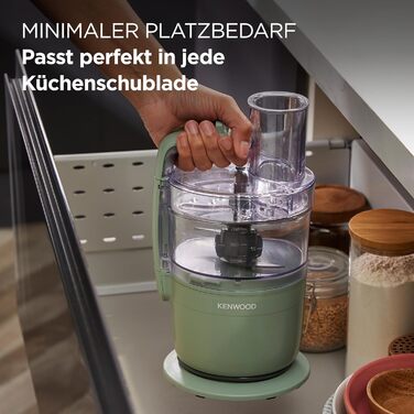 Компактний кухонний комбайн Kenwood MultiPro Compact з функцією Express Serve, ножами з нержавіючої сталі, дисками для нарізки та тертя, імпульсним режимом, 900 Вт, Зелений (FDP23.140GR)