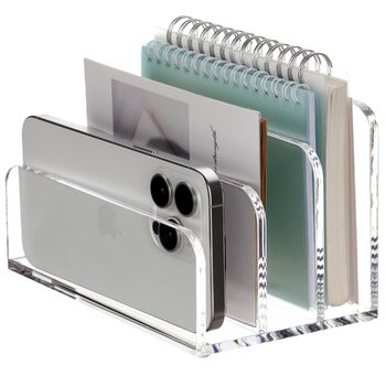 Акрилова папка для документів SANRUI, 3 вертикальні відділення, прозорий вертикальний тримач для листів, багатофункціональний, для офісу, дому, школи