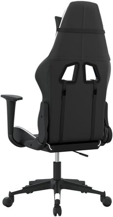 Ігрове крісло INLIFE чорно-біле зі штучної шкіри, Меблі, Крісла, Ігрові крісла, Біле, 15,3 кг, 3143692