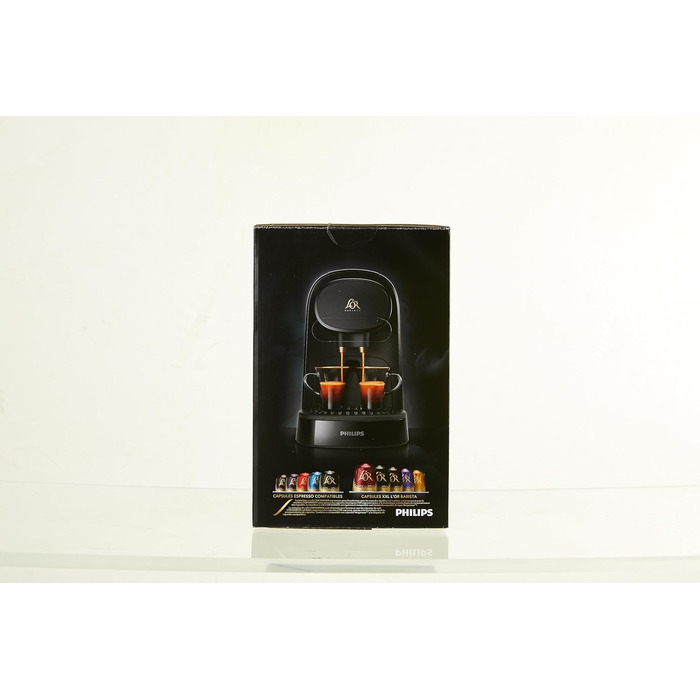 Кавоварка в капсулах Philips LM8012/60 - подвійна порція, подвійна насолода, 1 або 2 чашки, ристретто, еспресо, лунго або Grand Caf Long, подвійна капсула, справжня якість еспресо, піаніно чорний