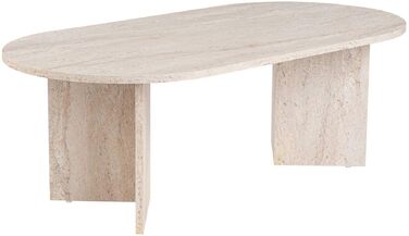 Елегантний журнальний столик, кольору травертину, 119 x 39,8 x 60 см ДСП з 100 меламіновим покриттям, товщина 18 мм Стильний мармуровий дизайн для сучасних житлових приміщень