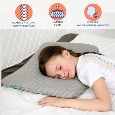 Ортопедична дитяча подушка висотою 5 см з бамбуковою наволочкою Преміальна дитяча подушка з піни з пам'яттю