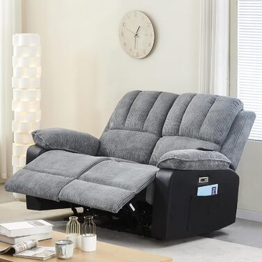 Заспокійливе масажне крісло LS для 2 осіб з підігрівом електричний розслабляючий диван для людей похилого віку, функція підігріву спини та ніг, ніжний масаж Шиацу, просте керування, вельветова тканина, 2 місця