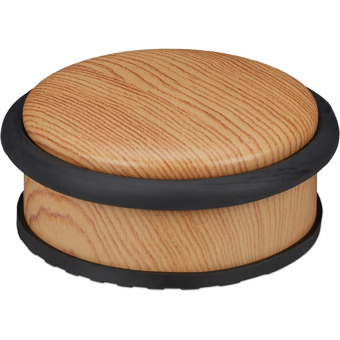 Дверний обмежувач підлоговий, для важких дверей, нержавіюча сталь, гума, плоский, підлоговий буфер під дерево HxD 5 x 10,5 см, сві