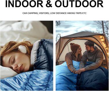 Спальний мішок для дорослих для холодної погоди, портативний, водонепроникний, легкий спальний мішок для високих людей (дівчат та хлопців) з компресійним чохлом для теплого кемпінгу, походів, використання на свіжому повітрі та в приміщенні, 1,8 кг, темно-