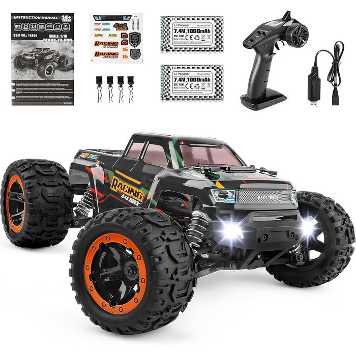 Дистанційно керований автомобіль 116 RC Monster Truck, водонепроникний RTR All Terrain RC Car 36 км/год, дистанційно керована іграшка для дітей та дорослих