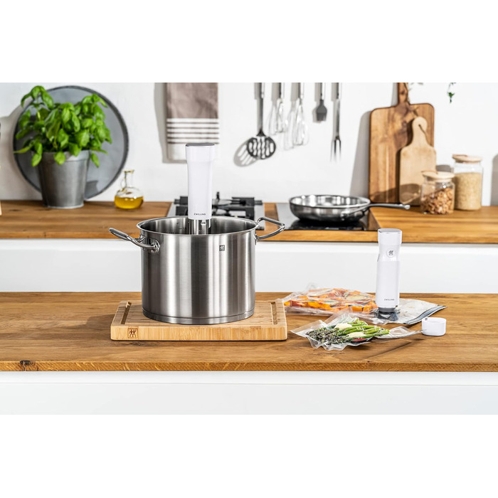 Паличка ENFINIGY sous-vide, плита sous-vide з інтуїтивно зрозумілим сенсорним дисплеєм, точним налаштуванням температури та стабільністю високої температури, білий, 1009634