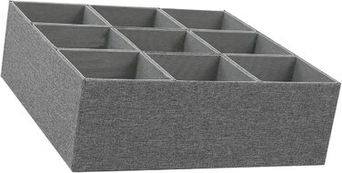 Органайзер для краваток Ejoyous, складна скринька для зберігання білизни, шкарпеток та ременів, дизайн на 9 предметів для організації шафи та шухляд (сірий)