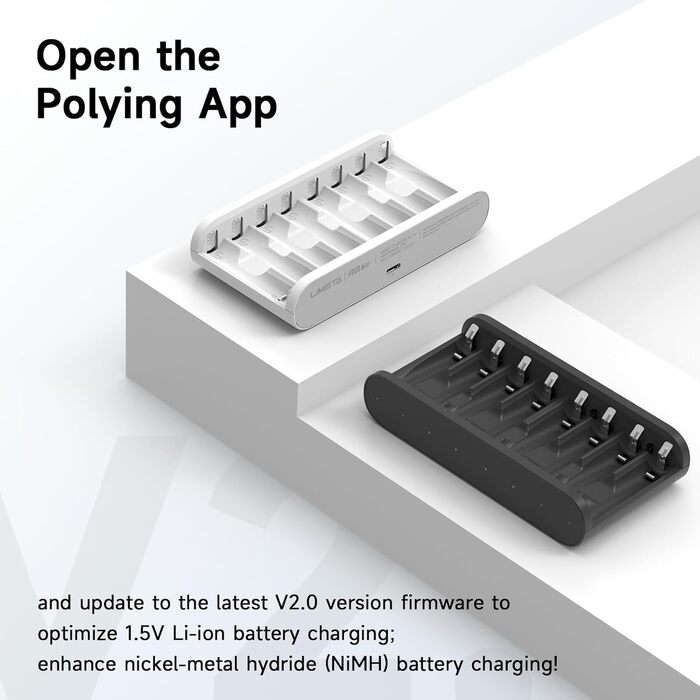 Зарядний пристрій LIMETA на 8 акумуляторів типу AA AAA Швидкісний зарядний пристрій макс. 27 Вт Побутовий зарядний пристрій для літій-іонних, нікель-метал-гідридних, нікель-кадмієвих, літій-полімерних та літій-полімерних акумуляторів