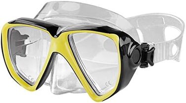 Професійний набір для дайвінгу та сноркелінгу Crivit, повний комплект, маска для дайвінгу, трубка з вбудованим сигнальним свистком та ластами, розмір M, жовтий