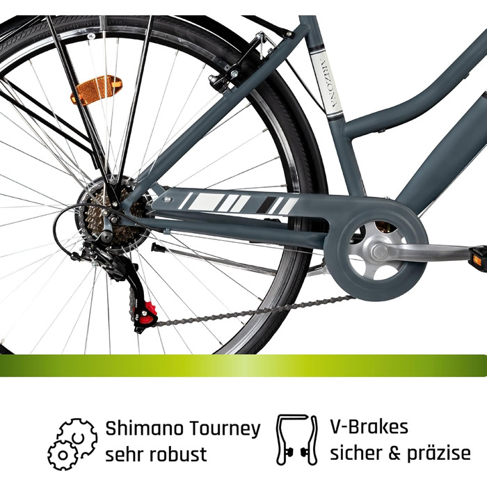 Жіночий велосипед Galano Arizona, 28 дюймів, міський велосипед, 7 передач, голландський велосипед, ретро V-Brakes