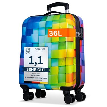 Ручна валіза NOWI 55x40x20 см - підходить для Ryanair, Lufthansa, Eurowings та інших Ручна валіза об&39ємом 36 л з тихими колесами та практичним кодовим замком