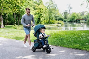 Триколісний велосипед EASYTWIST, дитячий триколісний велосипед, беговел, з аксесуарами, вікно на даху, ремені безпеки, поворот на