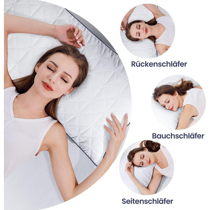 Подушки BedStory 40x80, комплект з 2 шт., 40x80 см із застібкою-блискавкою, 2 подушки з мікрофібри 950 г, регульована висота, дихаючі, можна прати, для алергіків та тих, хто спить на боці, сертифіковані Oeko 40x80 см (комплект з 2 шт.)