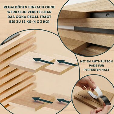 Дерев&39яна настінна полиця - Модульний комплект книжкових полиць з масиву дерева - Плаваюча полиця для вітальні, кухні та ванної кімнати - Вінтажний декор та зберігання рослин, чорний