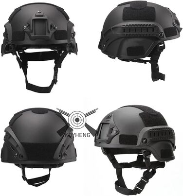 Страйкбольний шолом та повнолицьова маска, знімні страйкбольні окуляри, пейнтбольний шолом PJ Fast з переднім кріпленням для ПНВ та бічною планкою, сині лінзи