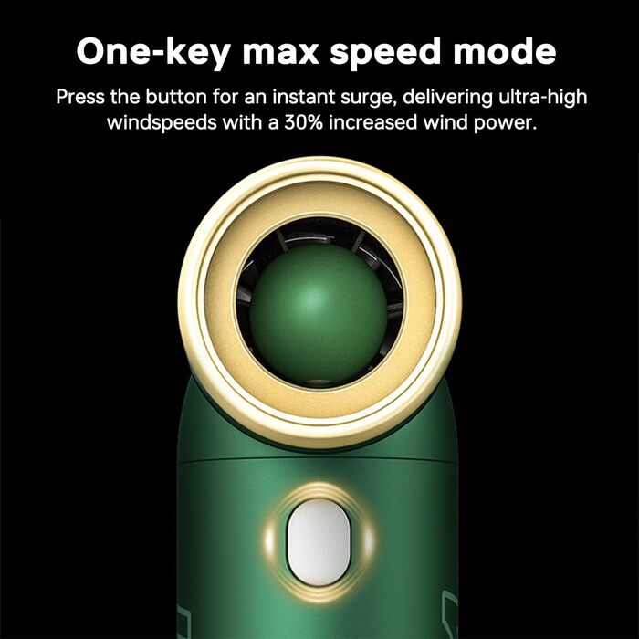 Електричний металевий пилосос Kica JetFan 2S - 117000 об./хв., міні-повітряний повітродувник з плавним керуванням і кнопкою Turbo, портативний розпилювач стисненого повітря для ПК, автомобіля, офісу, дивана - зелений (JetFan 2 Upgrade)