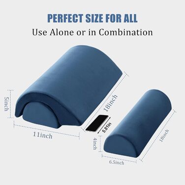 Подушка для колін ROYALAY Crescent для ніг, колін, попереку та голови, регульована, напіввигнута, кругла, подушка для підтримки поперекового відділу хребта для сну в ліжку, для здоров&39я, велика подушка Crescent, темно-синя