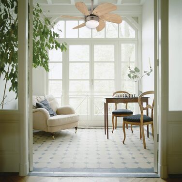 Стельовий вентилятор Westinghouse Lighting 76 см Turbo Swirl 78158 з одинарною лампою і шістьма лопатями, версія з титану з опалов