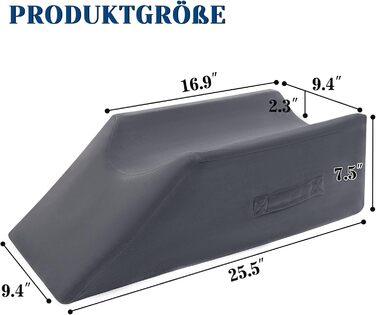 Подушка для ніг TANYOO з піни з ефектом пам&39яті, подушка для колін для підняття ніг, позиціонуюча подушка для покращення сну, вагітність, після операції, домашнє використання (темно-сіра)
