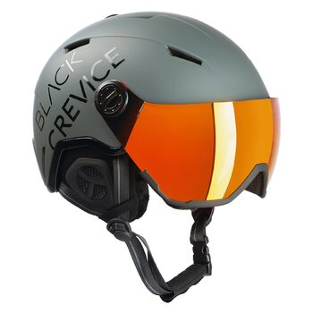 Лижний шолом BLACK CREVICE Vail Лижний шолом у стилі Pilot із козирком Чоловічий та жіночий лижний шолом Полікарбонатний лижний шолом Дихаючий лижний шолом Регульований розмір M (55-58 см) Матовий рушничний метал/Блискучий чорний