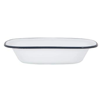 Форма для пирога Argon Tableware з білої емалі - 25,5 см - темно-синя