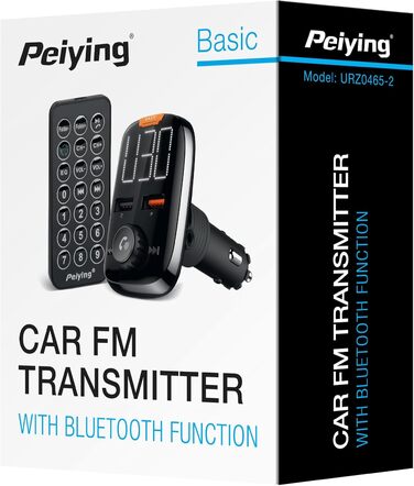 Автомобільний передавач Peiying з функцією Bluetooth 2 USB-роз'єми Світлодіодний дисплей Функція BASS URZ0465-3