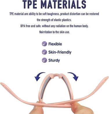 Сонцезахисні окуляри PIKACOOL з ремінцем для дітей, хлопчиків, дівчаток, малюків, TPE Frame UV400 Захист підходить для дітей віком від 2 до 6 років Рожево-сірий