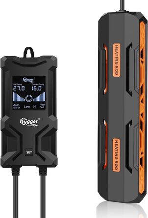 Акваріумний обігрівач hygger, занурювальний акваріумний обігрівач потужністю 600 Вт з інтелектуальним цифровим РК-дисплеєм-контролером та автоматичним захистом від вимкнення, акваріумний обігрівач для прісноводного морського акваріума об&39ємом 250-511 л