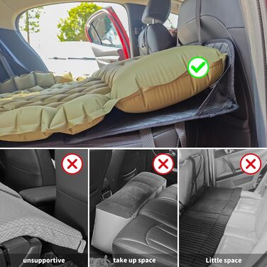 Міст для заднього сидіння автомобіля EULANT, підтримує надувний матрац для кемпінгу в автомобілі та подовжує заднє сидіння, щоб надати собакам більше місця, для більшості автомобілів, позашляховиків, мінівенів, сірий