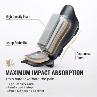 Шкіряні щитки для гомілок з м&39якою підкладкою, ShinGuard, шкіра, бойові мистецтва, тренування з карате, кікбоксинг MMA, муай-тай, крав-мага для ніг, великий / дуже великий розмір
