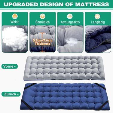 Туристичне ліжко з матрацом, максимальне навантаження 200 кг, розкладне похідне ліжечко 190 x 71 x 36 см, сталевий каркас та тканинне покриття Pxford, розкладне ліжко, гостьове ліжко для дорослих, кемпінг у приміщенні/на вулиці, сад, офіс, 190 x 71 x 36 с